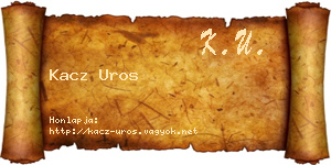 Kacz Uros névjegykártya